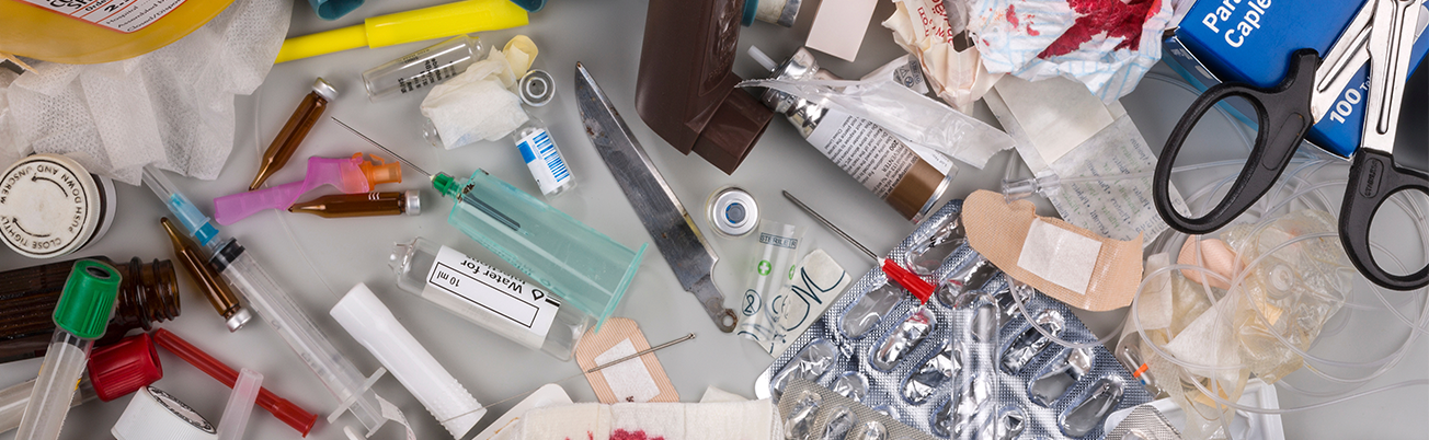 Various types of medical waste