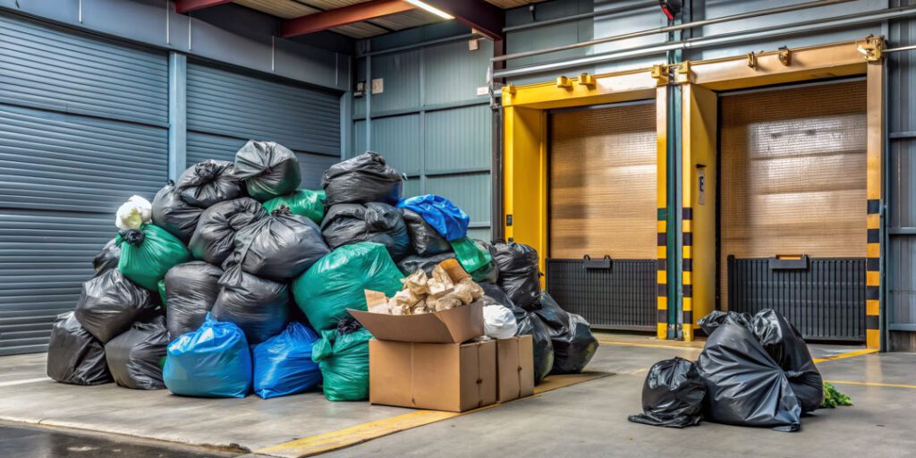commercial garbage ready for incineration