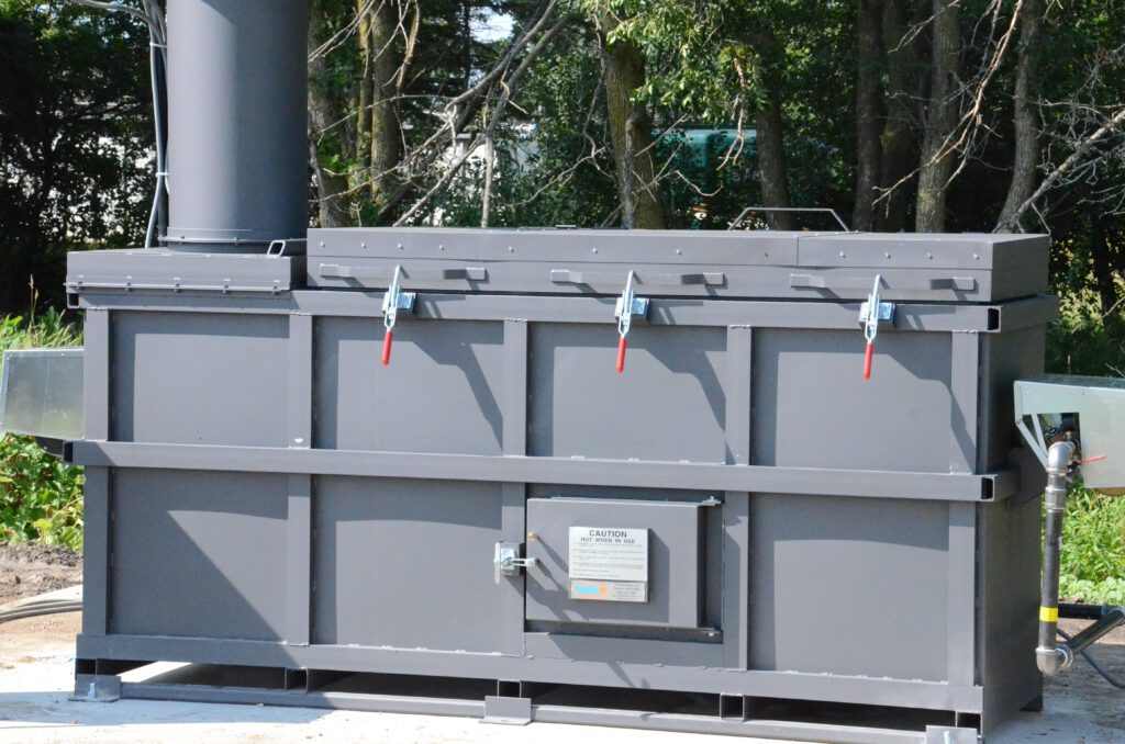 Close up of outside burn chamber of model P77